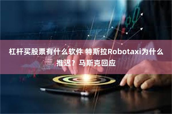 杠杆买股票有什么软件 特斯拉Robotaxi为什么推迟？马斯克回应