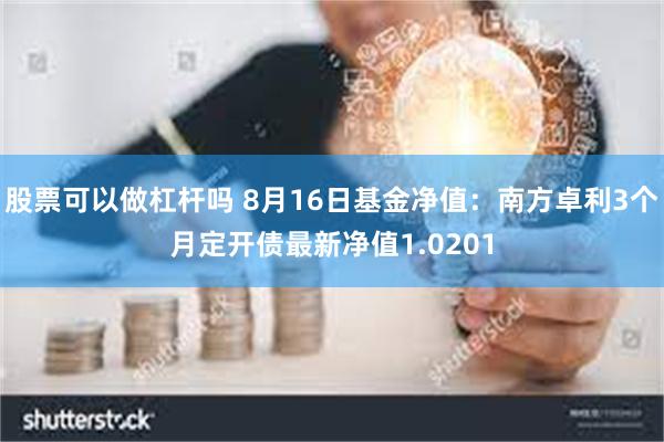 股票可以做杠杆吗 8月16日基金净值：南方卓利3个月定开债最新净值1.0201