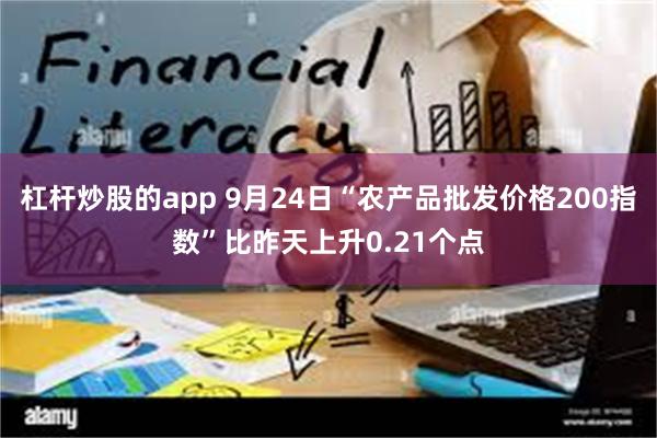 杠杆炒股的app 9月24日“农产品批发价格200指数”比昨天上升0.21个点