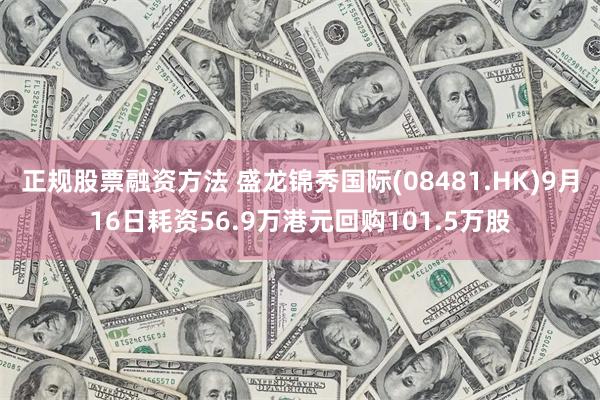 正规股票融资方法 盛龙锦秀国际(08481.HK)9月16日耗资56.9万港元回购101.5万股