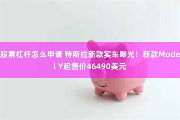 股票杠杆怎么申请 特斯拉新款实车曝光！新款Model Y起售价46490美元